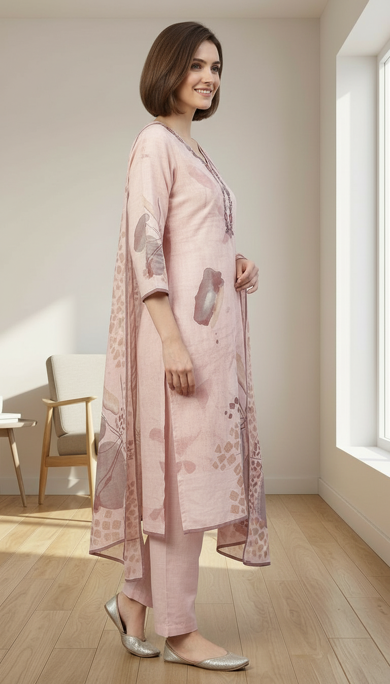 Embroidered Khadi Printed Cotton Stylish Stitched Suit 211-XL / HC002537 view 4