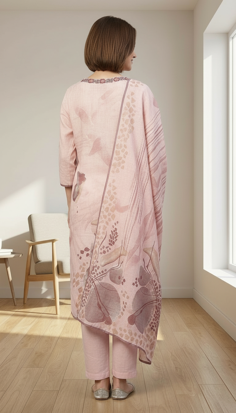 Embroidered Khadi Printed Cotton Stylish Stitched Suit 211-XL / HC002537 view 6