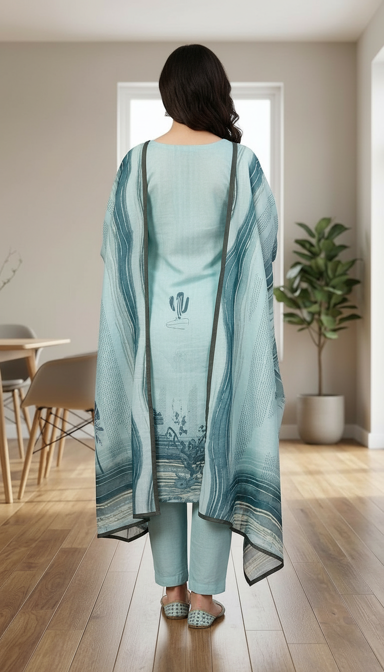 Designer Embroidered Kota Cotton Printed Stitched Suit - 222 - XXL / HC002538 view 7