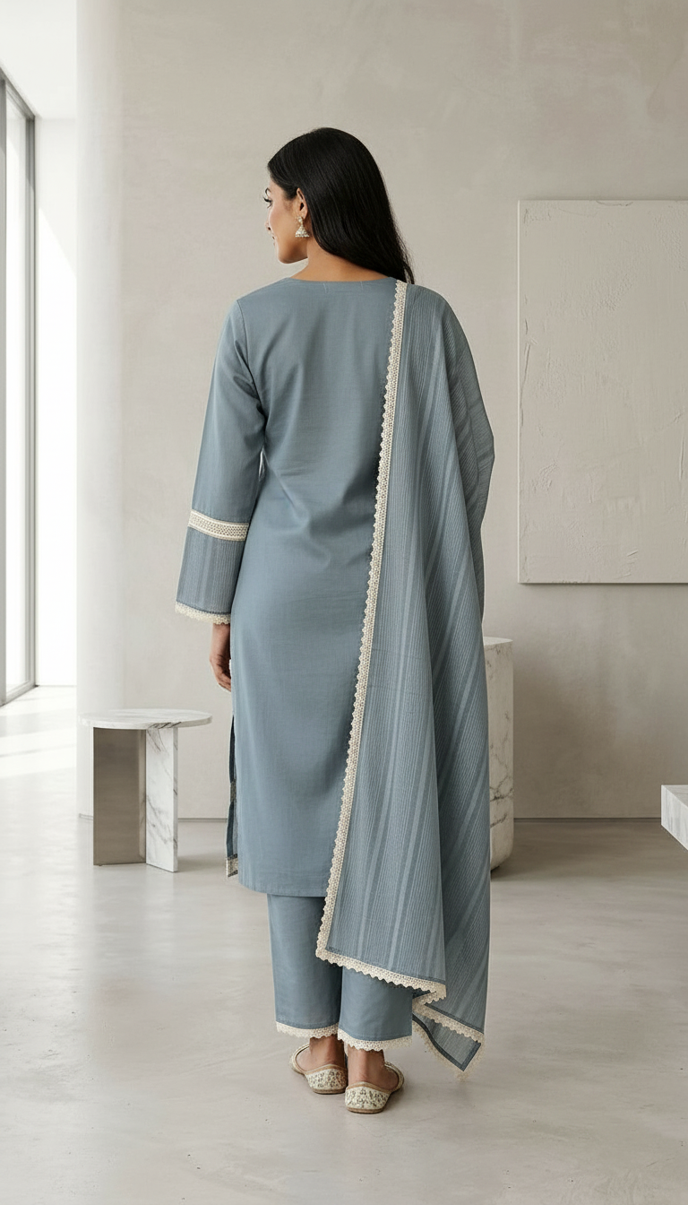 Designer Embroidered Work Mal Chanderi Stitched Suit - 114-  XXL HC002540 view 5