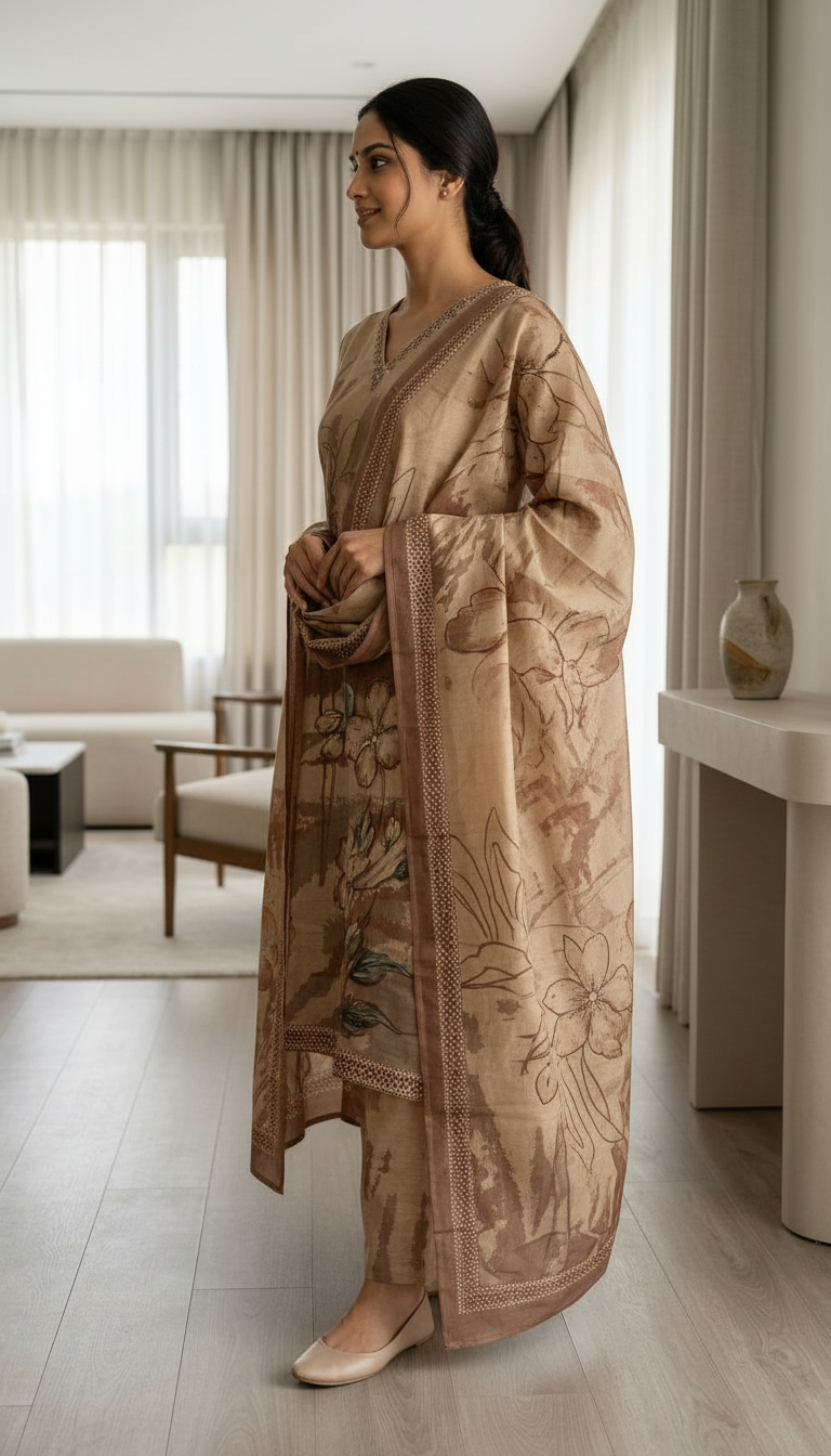 Embroidered Design Work Khadi Cotton Stitched Suit  233 - XXL / HC002542 view 2