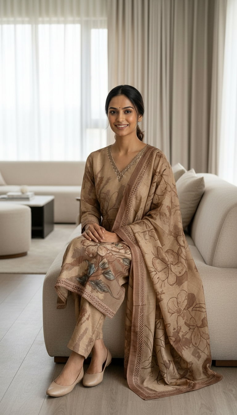 Embroidered Design Work Khadi Cotton Stitched Suit  233 - XXL / HC002542 view 7