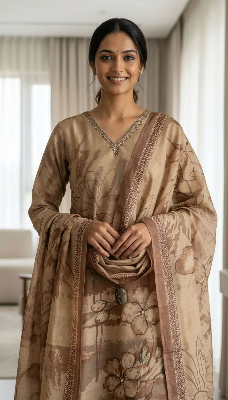 Embroidered Design Work Khadi Cotton Stitched Suit  233 - XXL / HC002542 view 5