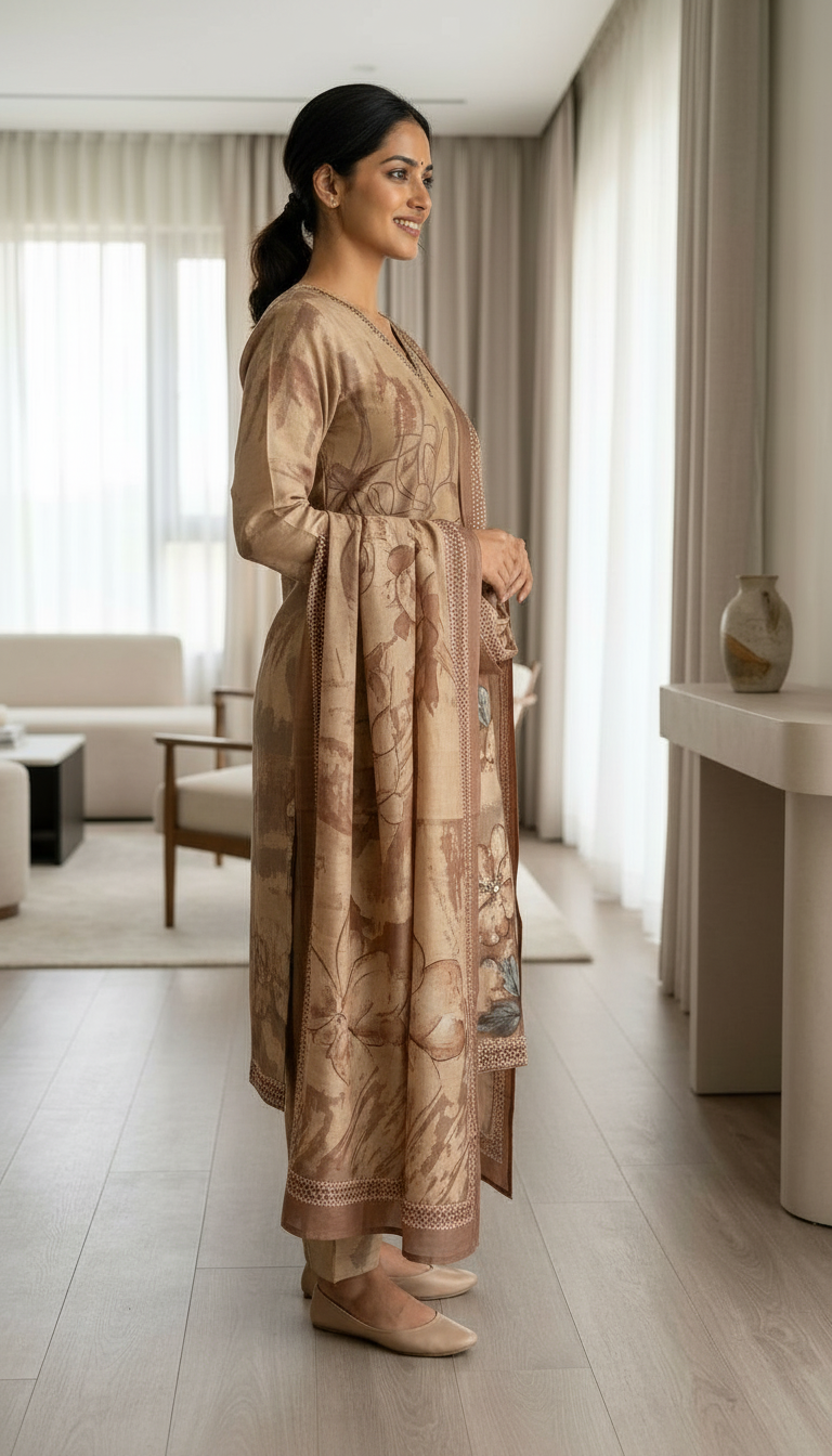 Embroidered Design Work Khadi Cotton Stitched Suit  233 - XXL / HC002542 view 4