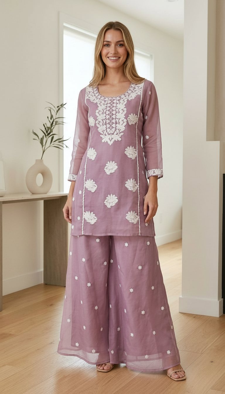 Embroidered Thred Work Mal Chanderi Cord Set -171A / HC002557 view 3