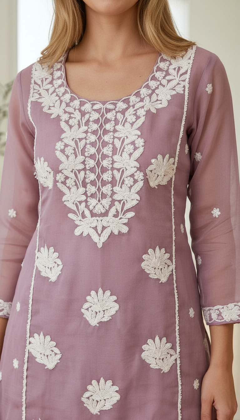 Embroidered Thred Work Mal Chanderi Cord Set -171A / HC002557 view 4