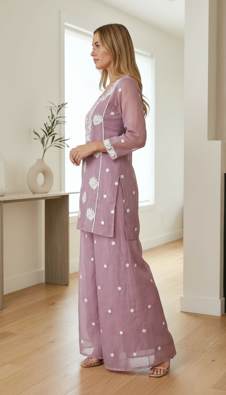 Embroidered Thred Work Mal Chanderi Cord Set -171A / HC002557 view 2