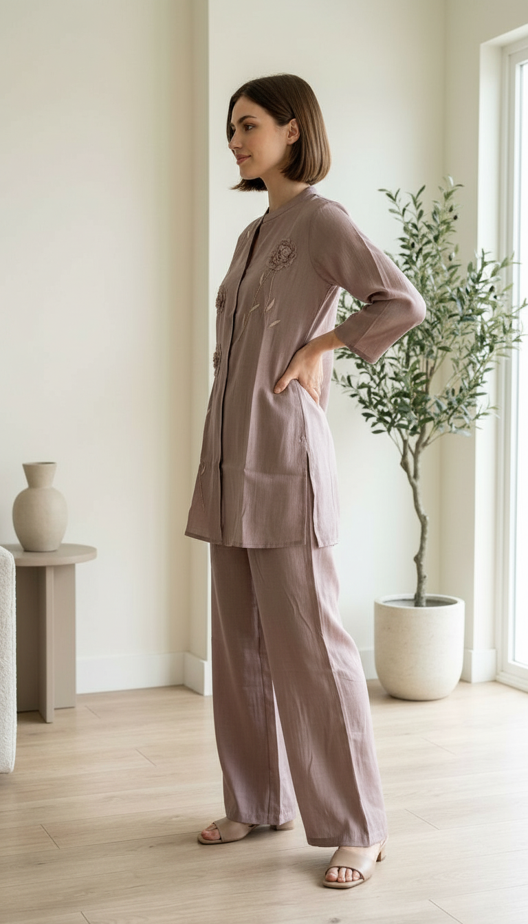 Satin Cotton Desiner Cord Suit - Piyasi A 177/ HC002551 view 2