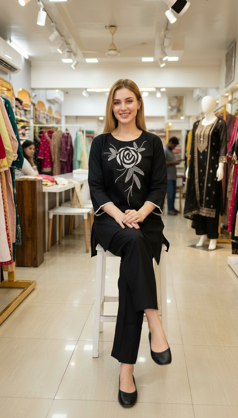 Stylish Embroidered Hand Work  Black Beauty - Black 119 / HC002550 view 7