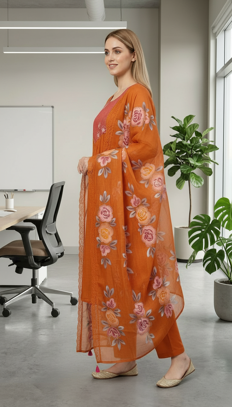 Stylish Stitched Frock Suit Set - 4283 L / HC002568 view 2
