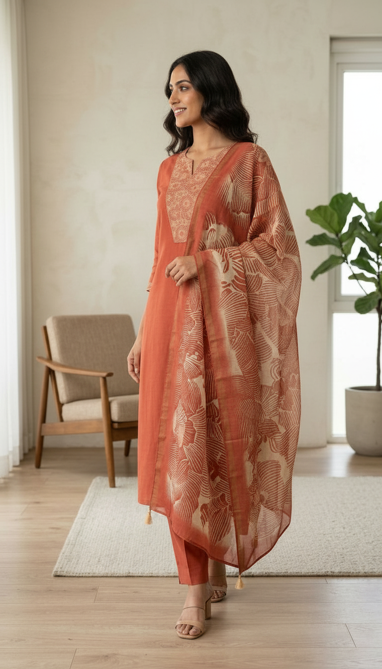 Ethnic Stitched Fancy Suit - 4115 / HC002566 view 2
