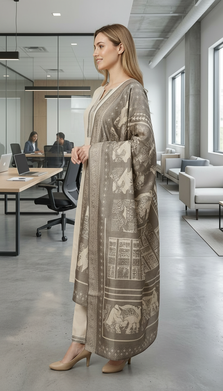 Pure Cotton Silk Stylish Stitched Suit - 3114 / HC002569 view 2