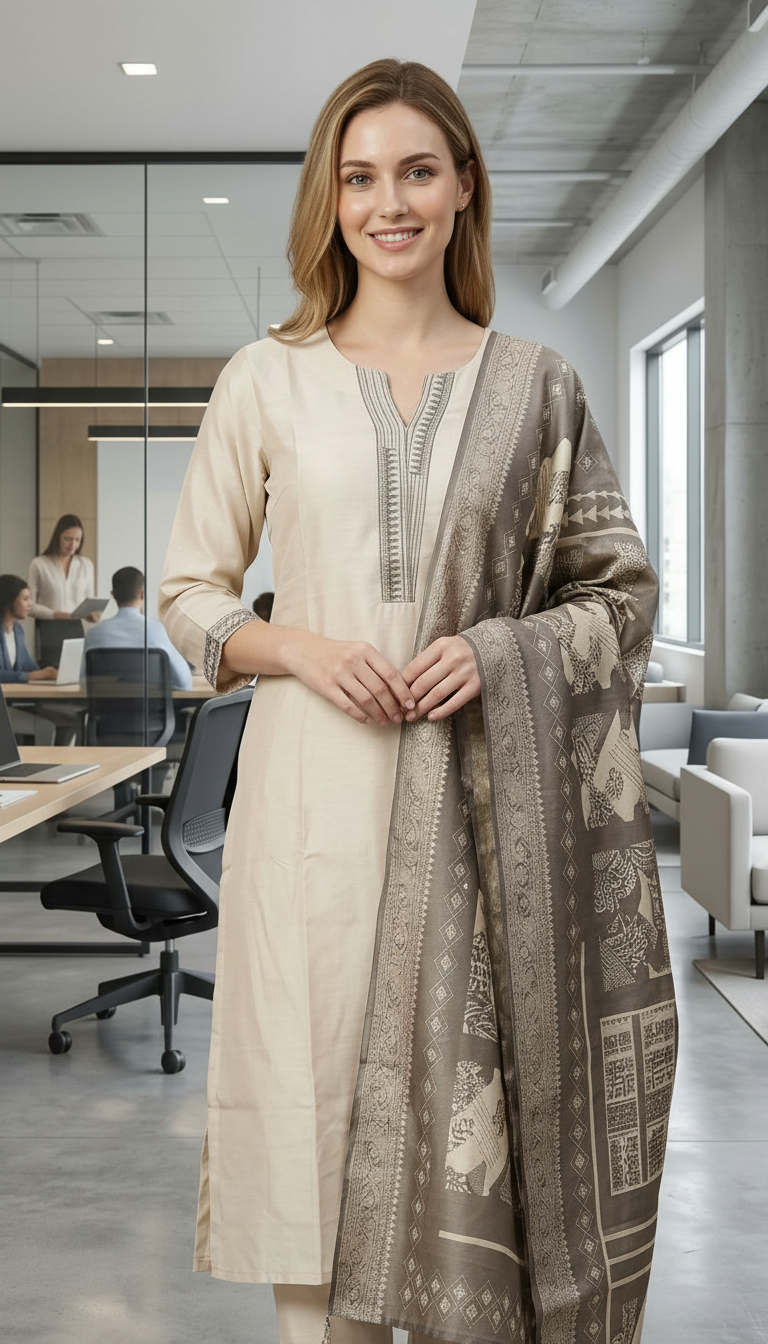 Pure Cotton Silk Stylish Stitched Suit - 3114 / HC002569 view 3