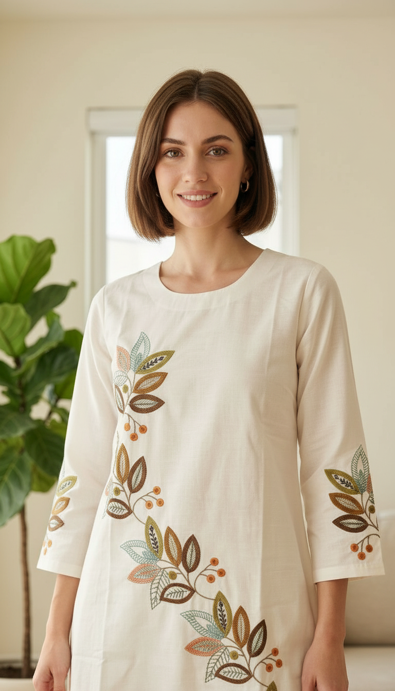 Stylish Embroidered Cotton Cord Set - SS116 A / HC002584 view 4