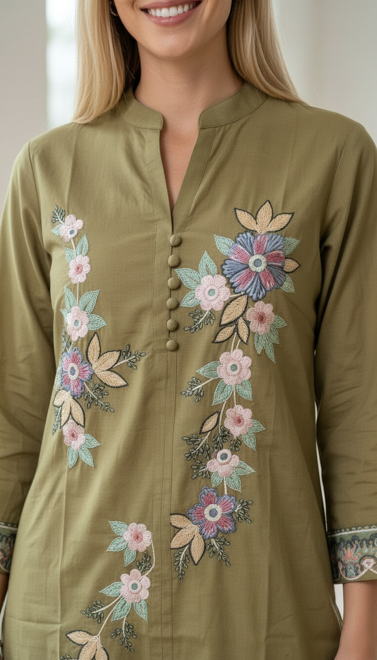 Fancy Embroidered Cotton Card Set - 163 B / HC002586 view 4