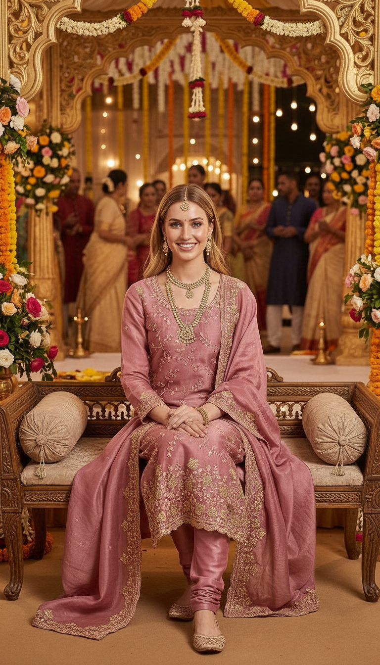 Heavy Embroidered Hand Work Crush Tissue Unstitched Suit - Pink / HC002628 view 5
