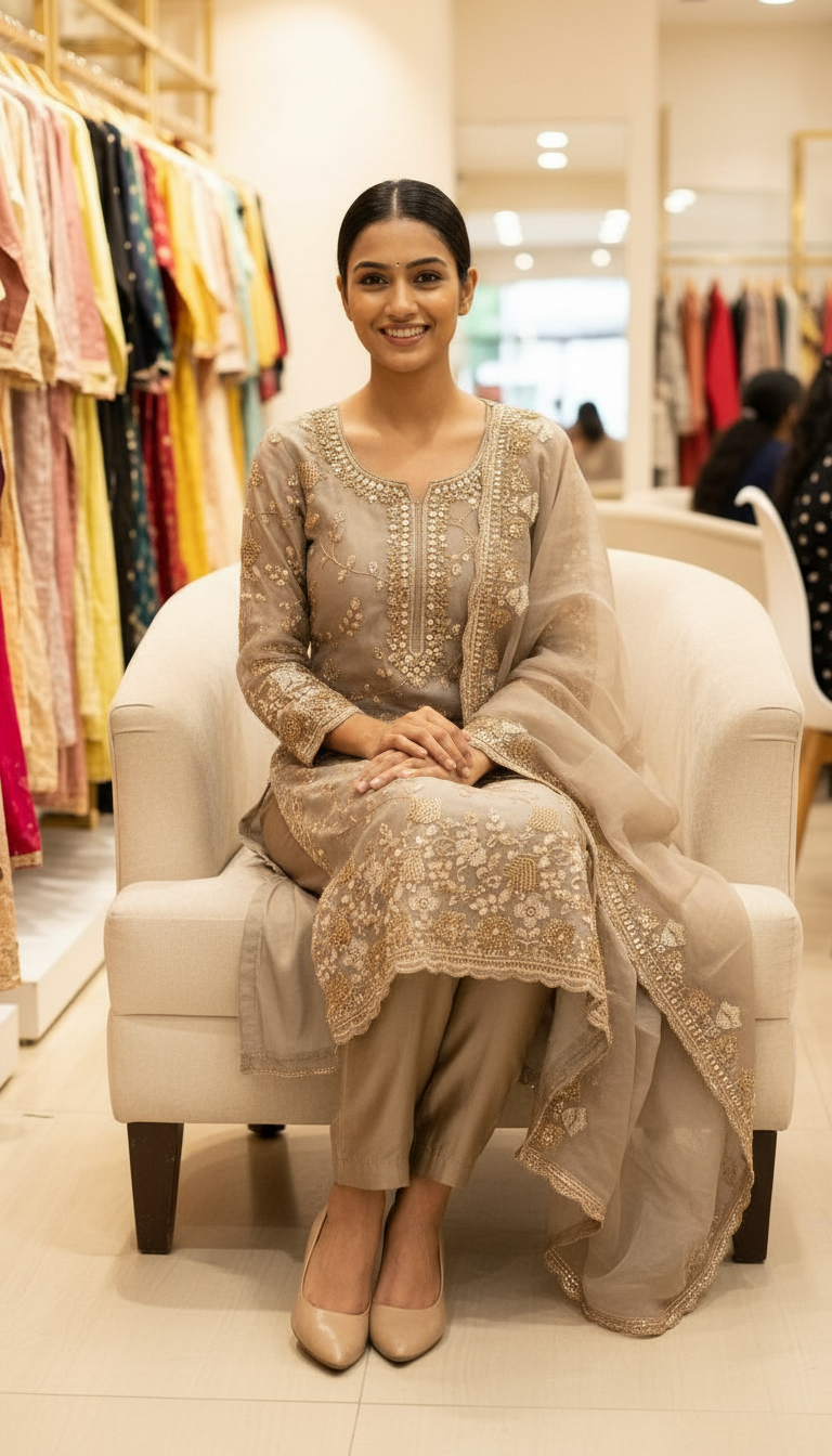 Heavy Embroidered Hand Work Crush Tissue Unstitched Suit - view 6