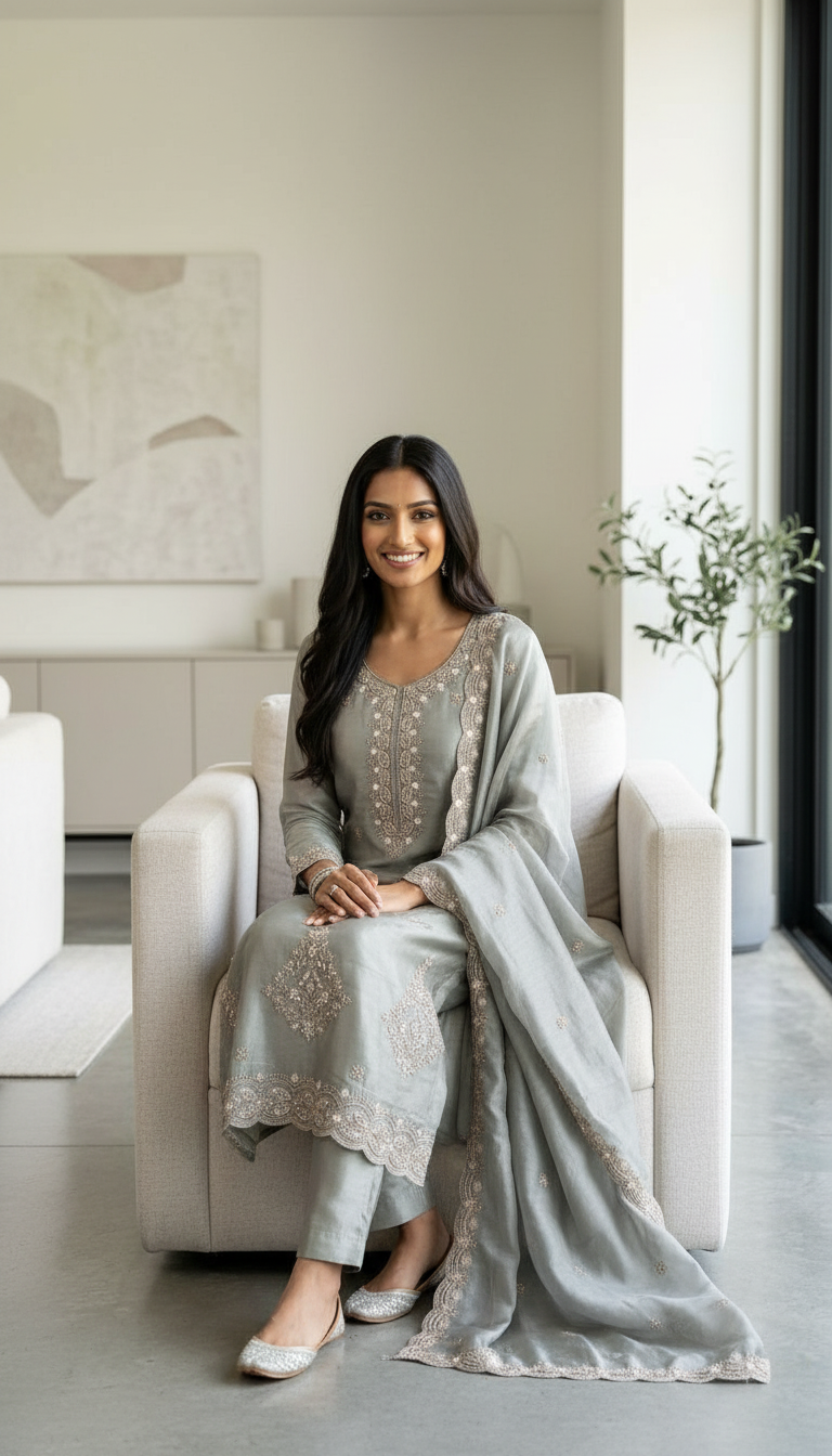 Hand Work Embroidered Tissue Silk Unstitched Suit - HC002627 view 5