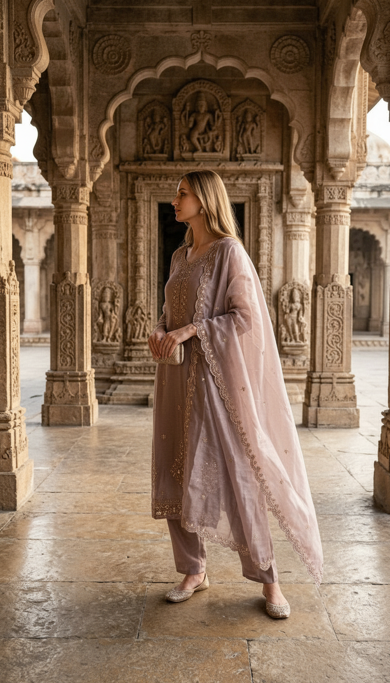 Hand Work Stylish Embroidered Tissue Silk Unstitched Suit - Purple / HC002627 view 2