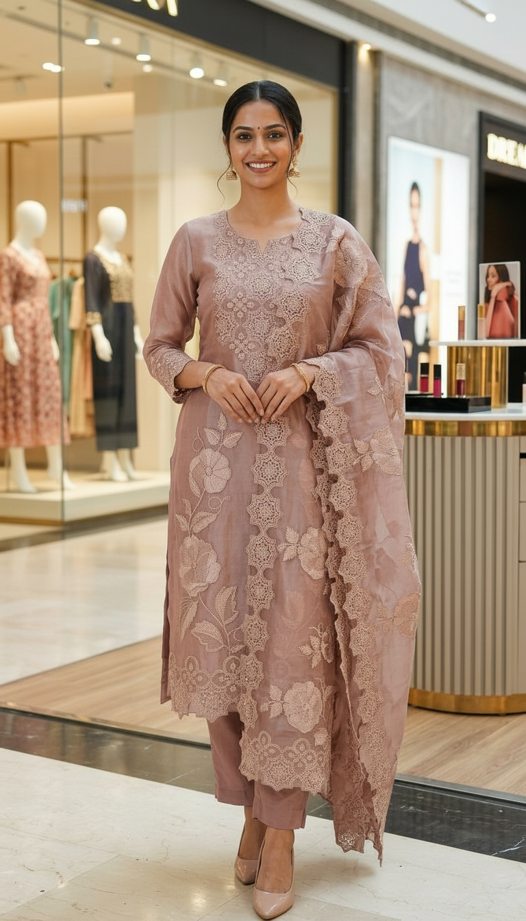 Elegant & Fancy Heavy Embroidered Tissue Silk Unstitched Suit - 089 - B / HC002634 view 5