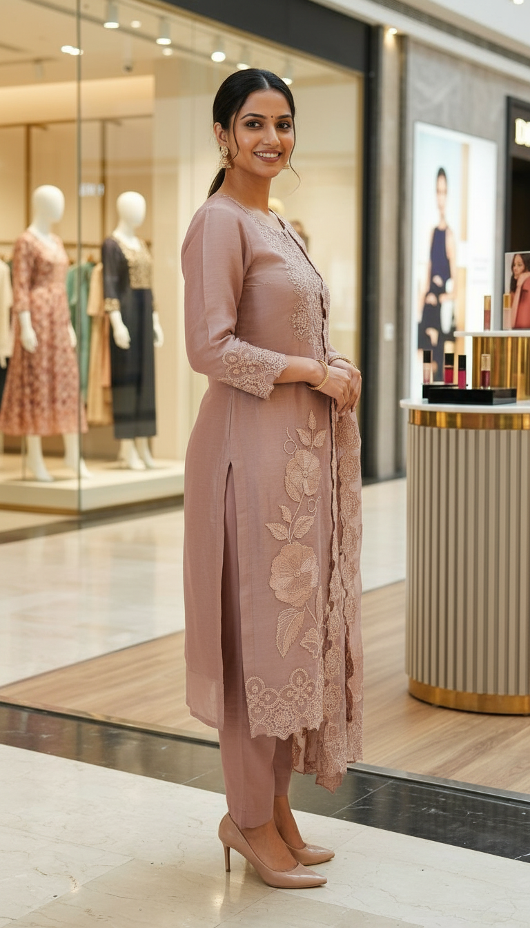 Elegant & Fancy Heavy Embroidered Tissue Silk Unstitched Suit - 089 - B / HC002634 view 3