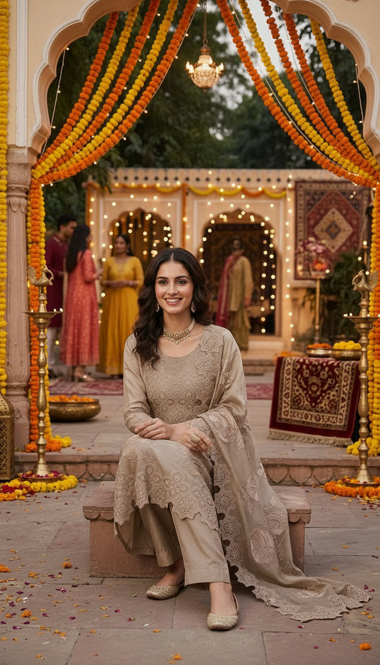 Stylish & Fancy Heavy Embroidered Cutwork Design Unstitched Suit - 089 - D / HC002634 view 5