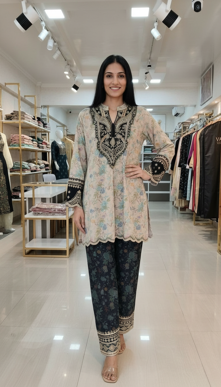 Woolen Printed Stitch Cord Set Suit - Dhaani / HC002616 view 7