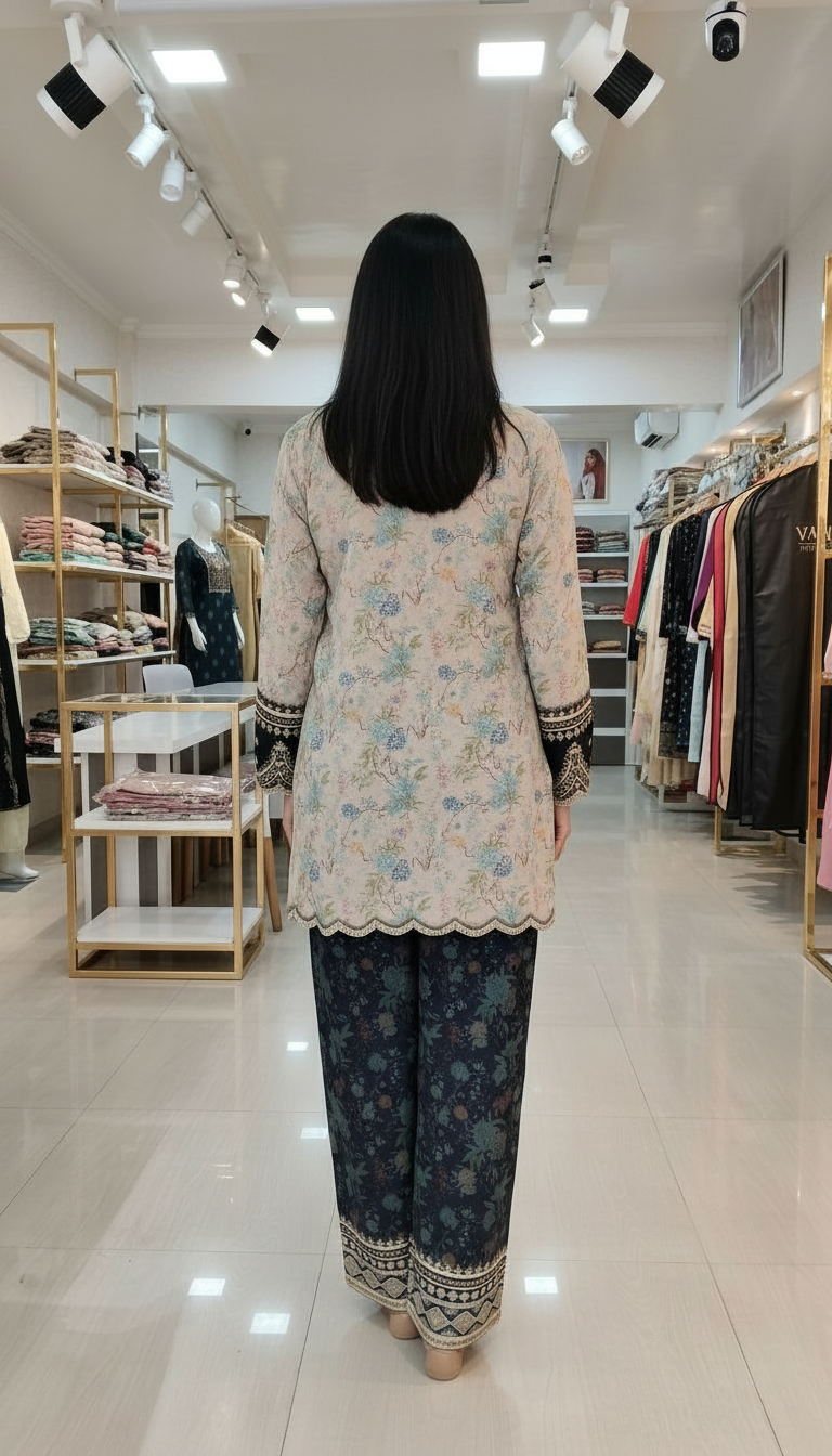 Woolen Printed Stitch Cord Set Suit - Dhaani / HC002616 view 5