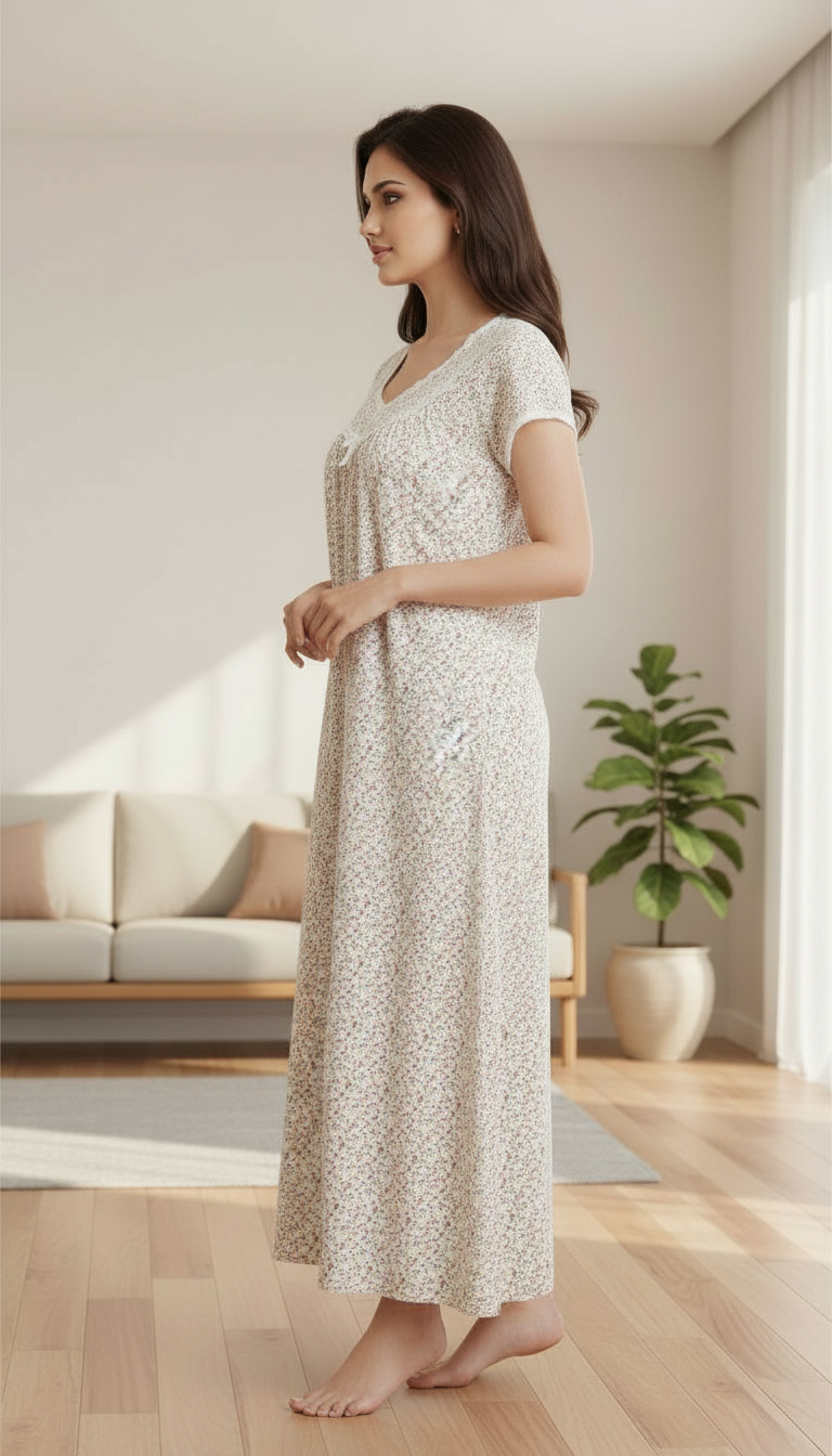 Floral Maxi Nightgown view 3