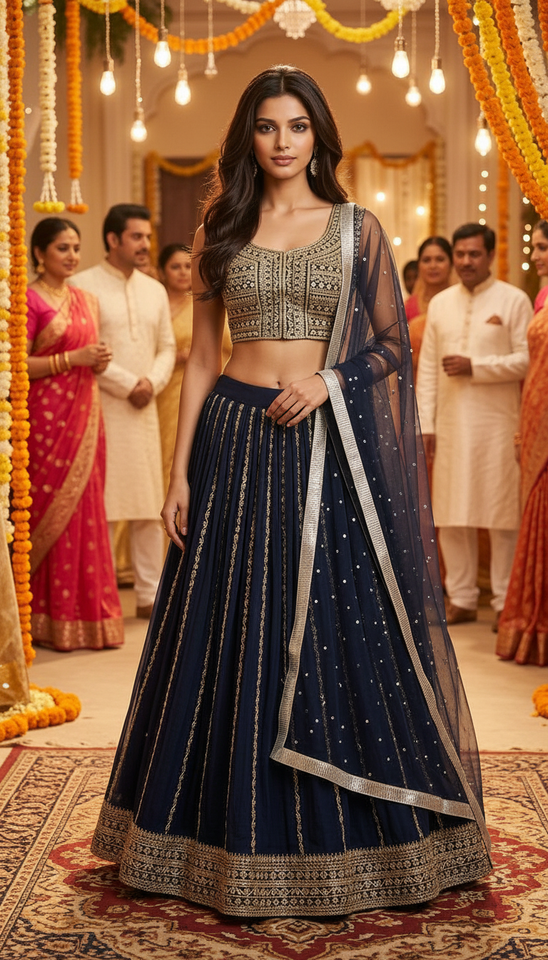 Embroidered Lehenga Choli view 3