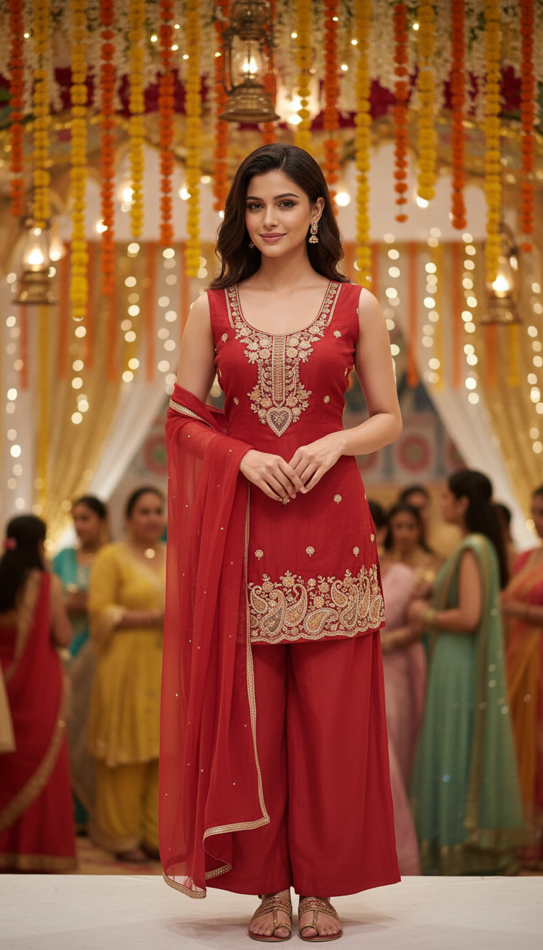 Embroidered Ethnic Kurta Set view 6