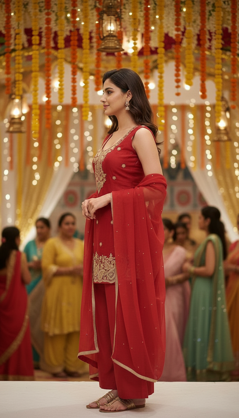 Embroidered Ethnic Kurta Set view 3