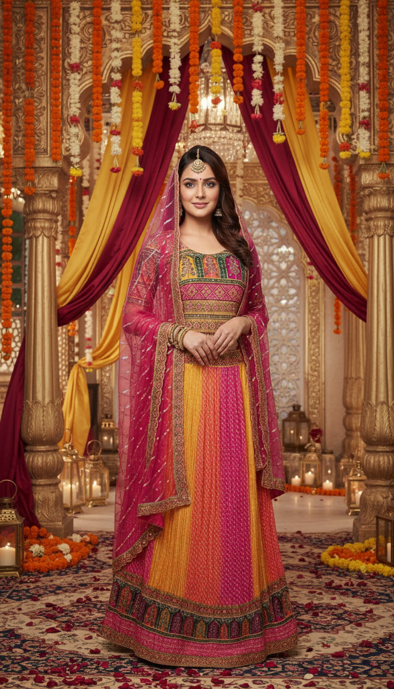 Embroidered Lehenga Choli Set view 5