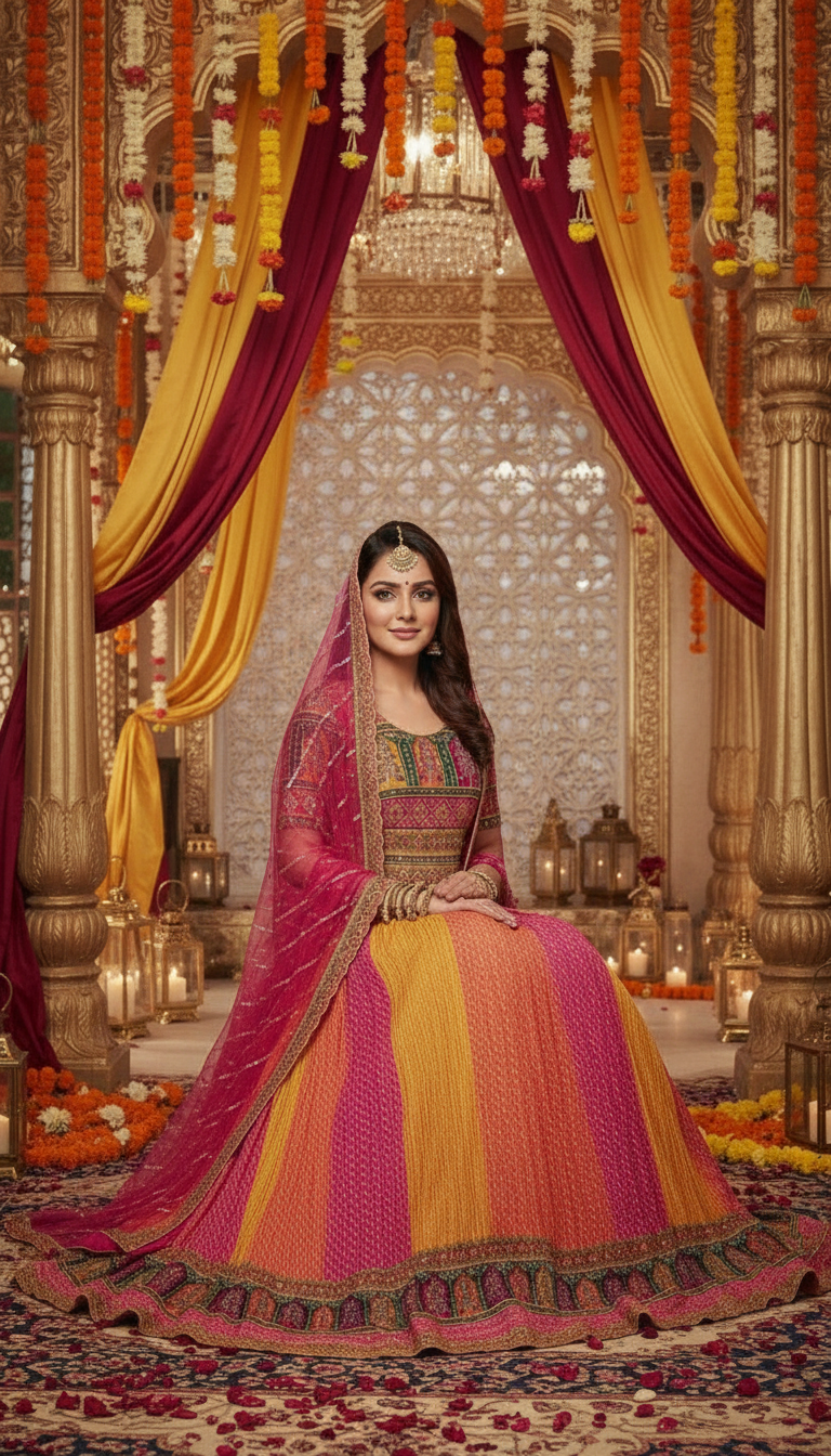 Embroidered Lehenga Choli Set view 4