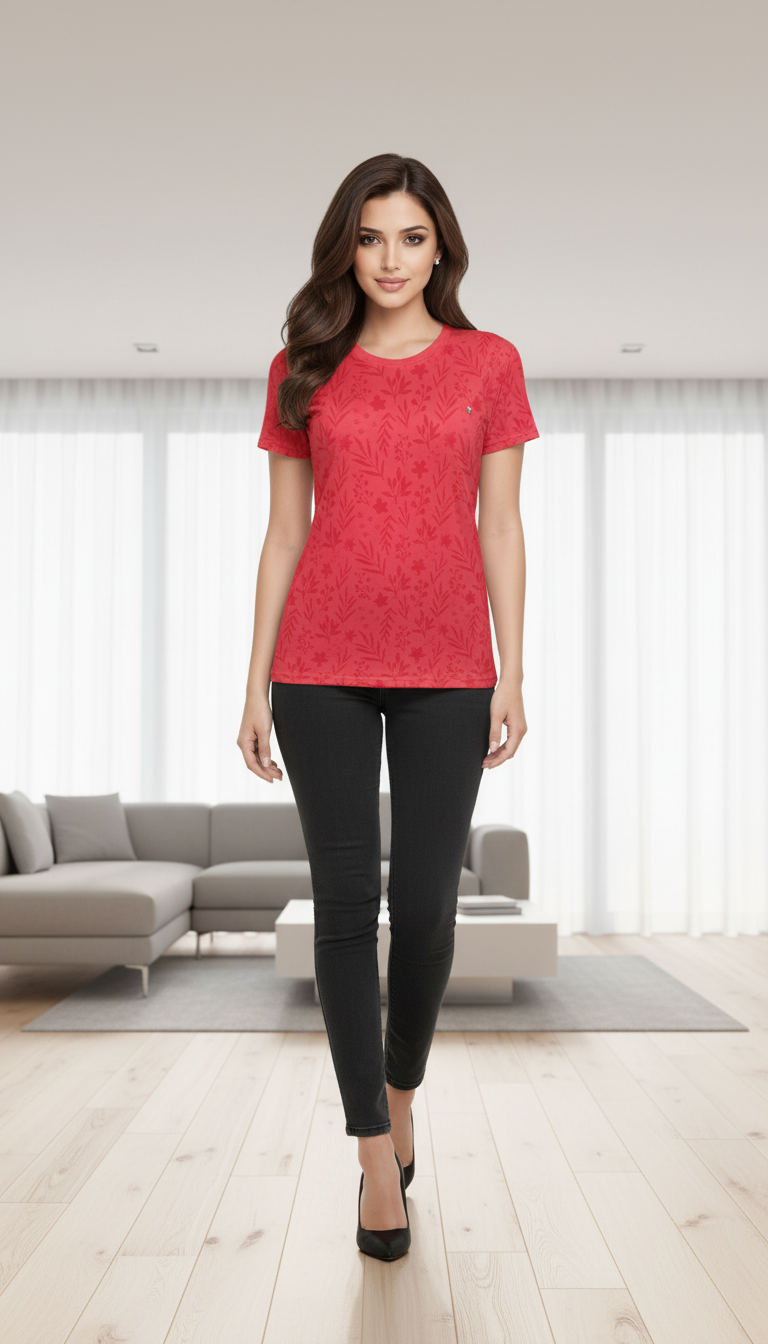 Red Printed T-Shirt view 5