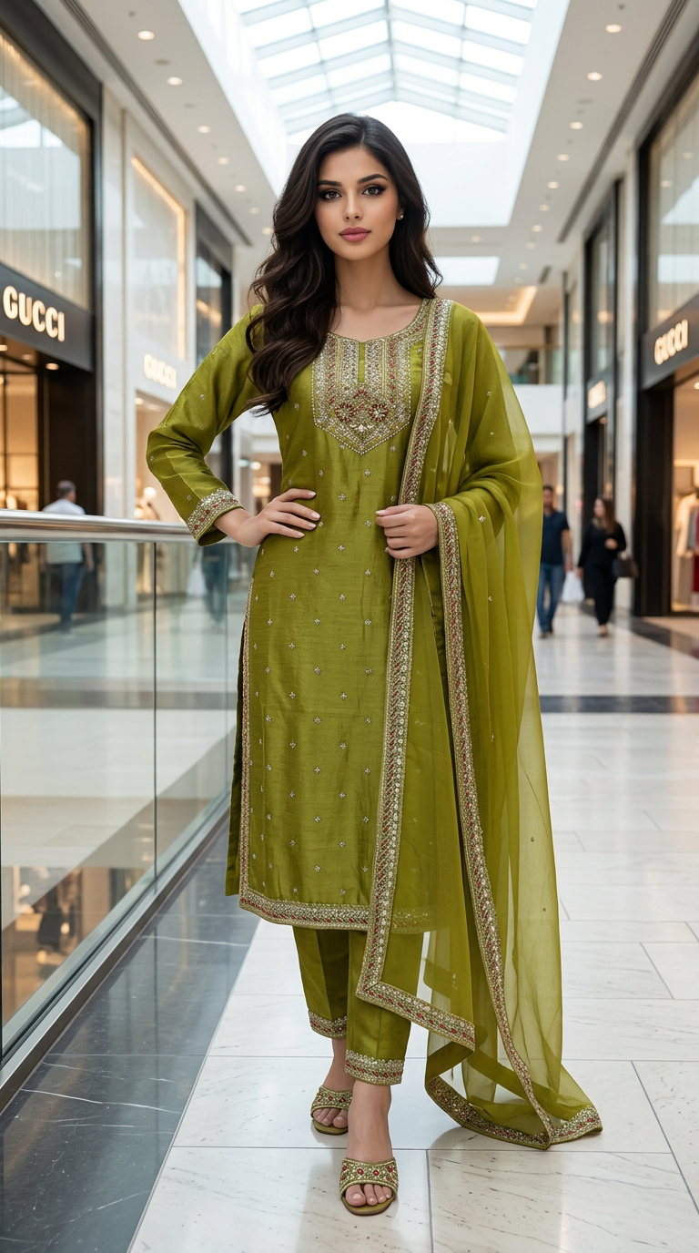 Elegant Embroidered Kurta Set view 5