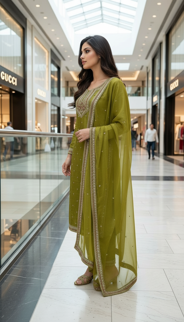 Elegant Embroidered Kurta Set view 3