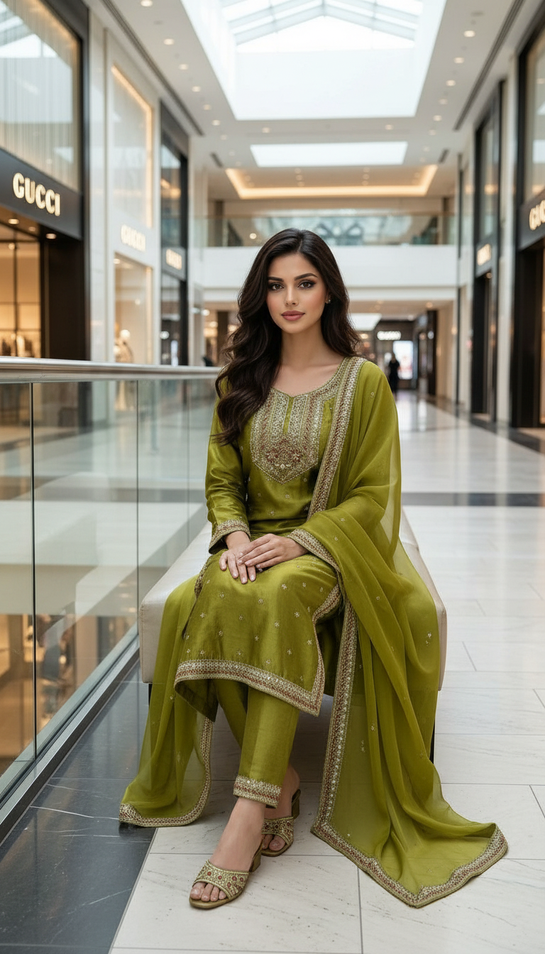 Elegant Embroidered Kurta Set view 4