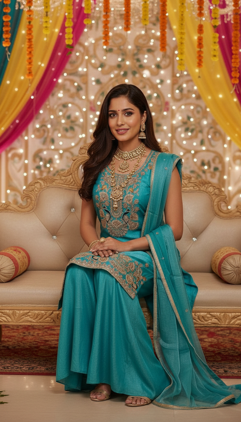 Elegant Embroidered Suit Set view 4