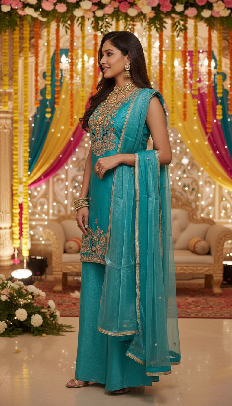 Elegant Embroidered Suit Set view 3