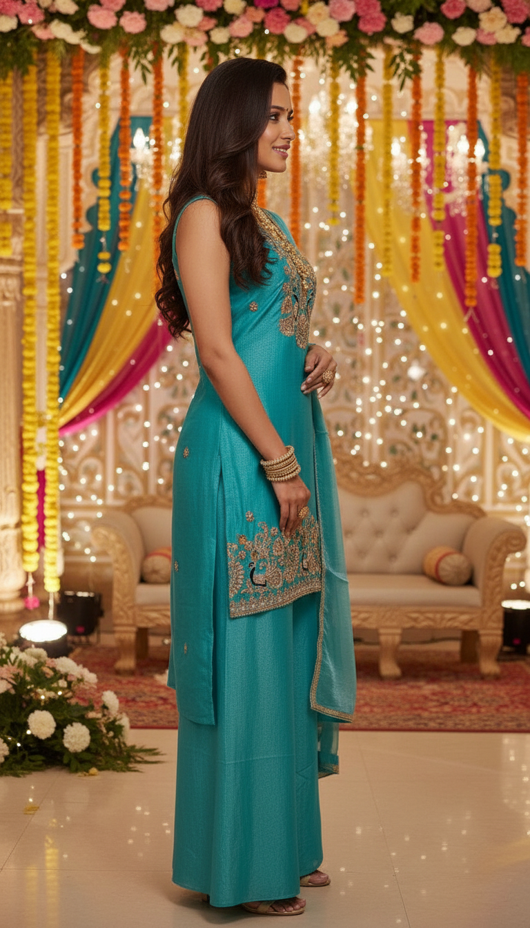 Elegant Embroidered Suit Set view 2