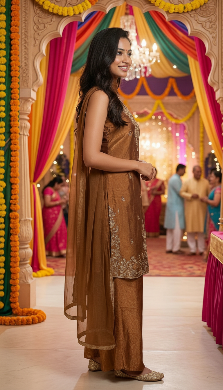 Embroidered Kurta Sarara  Set view 3