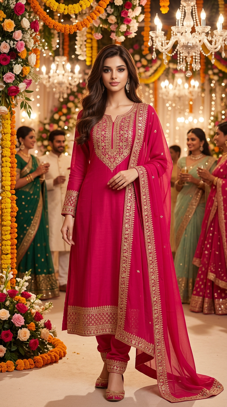 Elegant Embroidered Anarkali Suit view 6