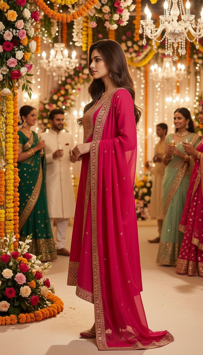 Elegant Embroidered Anarkali Suit view 4