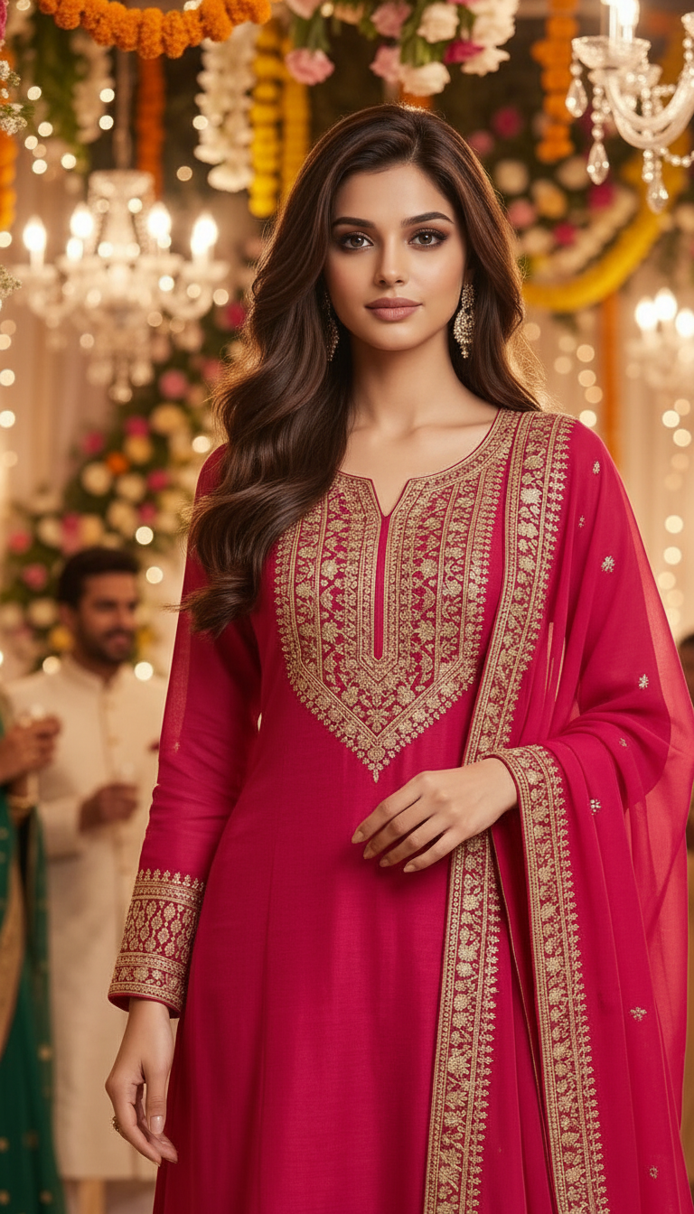 Elegant Embroidered Anarkali Suit view 3