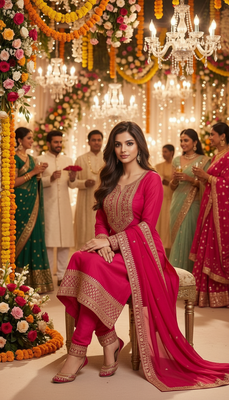 Elegant Embroidered Anarkali Suit view 5