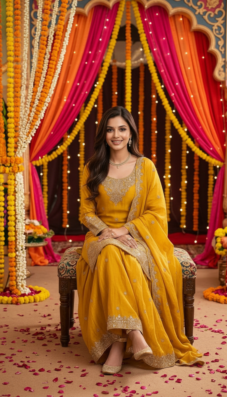 Embroidered Long Kurta Lehnga Suit With Dupatta view 5