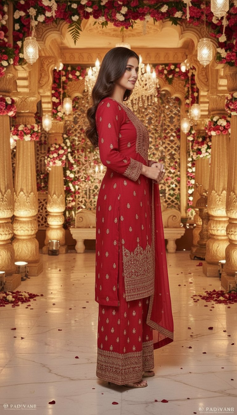 Embroidered Kurta Devider Set view 2