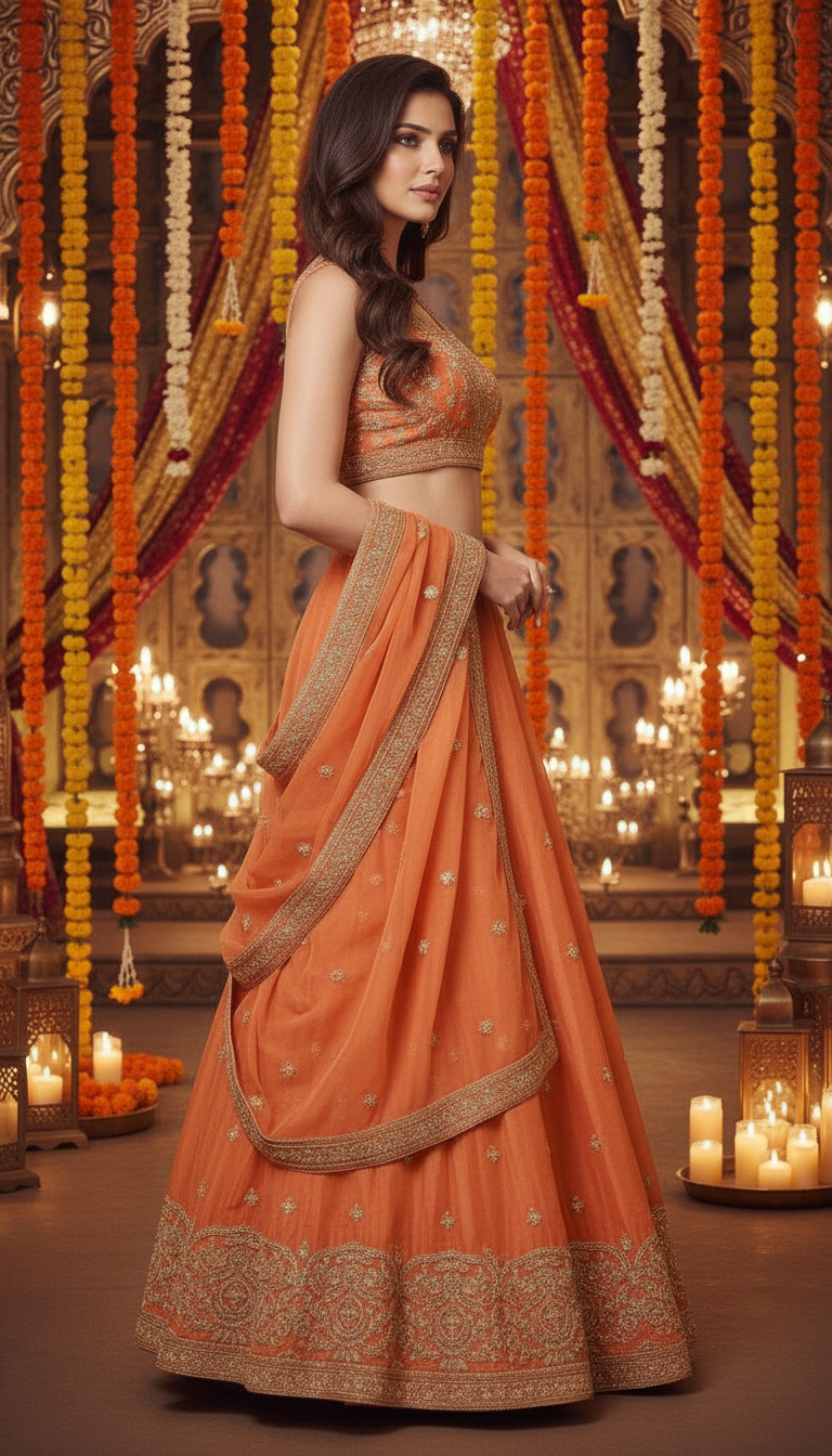 Embroidered Lehenga Choli Fendy Fabric view 2