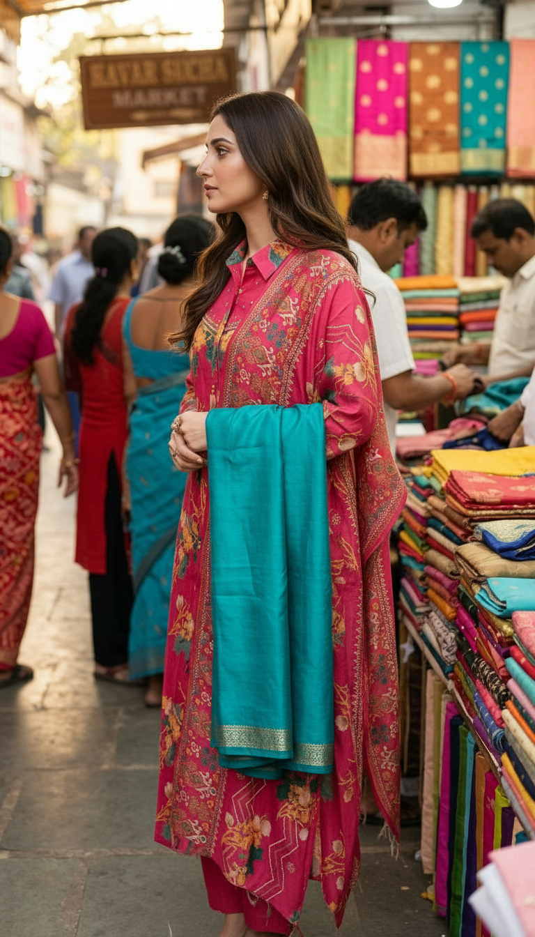 Floral Kurta With Sarara Set view 4